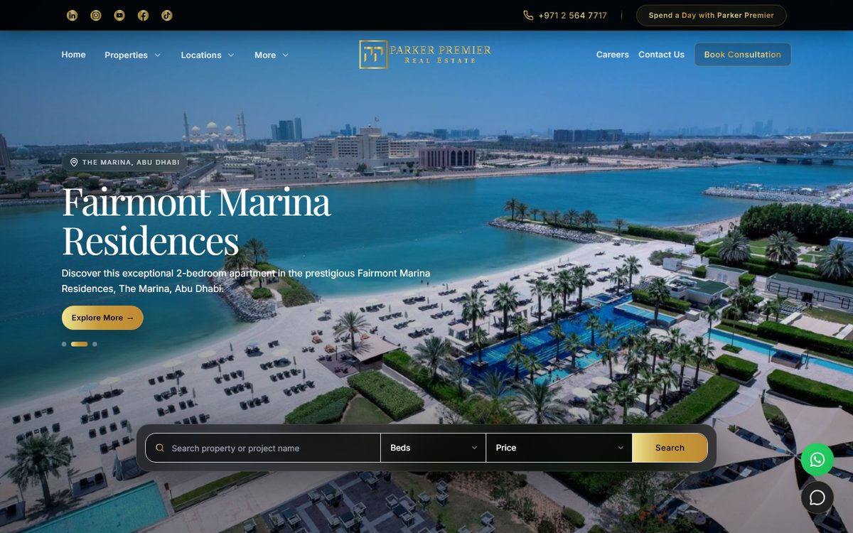 Parker Premier Real Estate website